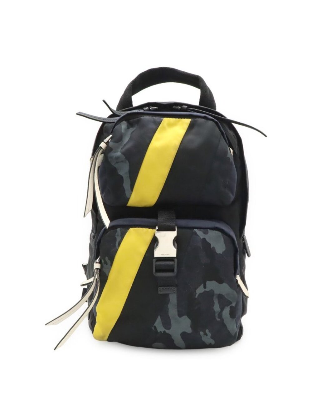 Prada Belt Bag Camouflage Pattern Nylon Nero Black Yellow Silver